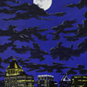 Greensboro Night Skyline #2 Poster