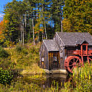 Guildhall Grist Mill In Fall Colors. #1 Poster