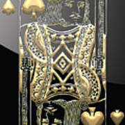 King Of Spades In Gold On Black   #1 Poster