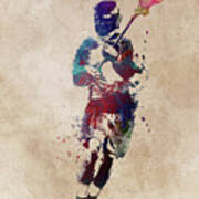 Lacrosse Player Digital Art #1 Poster