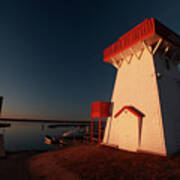 Lighthouse And Marina At Hecla In Manitoba #1 Poster