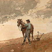 Man With Plow Horse Poster