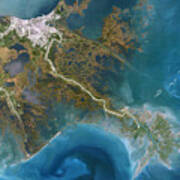 Mississippi Delta, Satellite Image #1 Poster