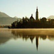 Morning Light At Lake Bled #1 Poster