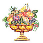 Mosaic Fruit Vase #1 Poster