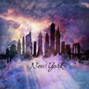 New York City Skyline In The Clouds #1 Poster