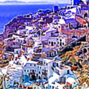 Oia Town On Santorini #1 Poster