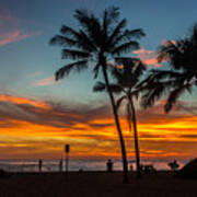 Poipu Beach Sunset - Kauai Hi #1 Poster