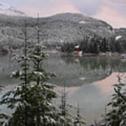 Snowy Green Lake Sunset Whistler B.c Canada #1 Poster