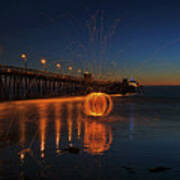 Steel Wool Spinning At The Imperial Beach Pier #1 Poster