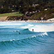 Surfing Carmel Beach #1 Poster