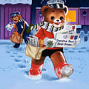 Teddy Bear Postman Poster