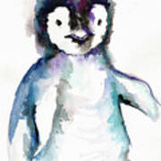 The Happy Penguin Watercolor #1 Poster