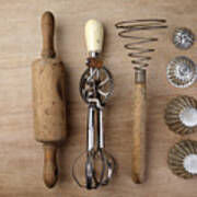 Vintage Cooking Utensils #1 Poster