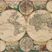 Vintage Map Of The World - 1672 #1 Poster