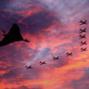 Vulcan Xh558 And Red Arrows #1 Poster