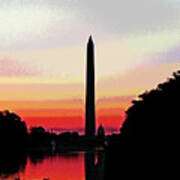 Washington Monument Ducks At Sunrise #1 Poster