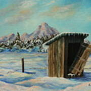 Winter Outhouse #4 Poster