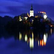 Dusk Over Lake Bled #13 Poster