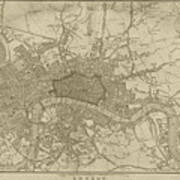 1815 London Map Sepia Poster