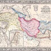 1864 Map Of Persia Turkey And Afghanistan Iran Iraq Poster