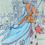 1868 Paris France Fashion Drawing Poster