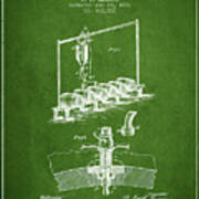 1882 Malt Liquor Apparatus Patent - Green Poster