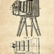 1885 Camera Us Patent Invention Drawing - Vintage Tan Poster