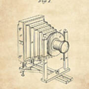 1888 Camera Us Patent Invention Drawing - Vintage Tan Poster
