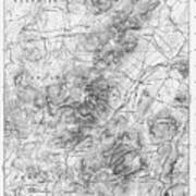 1894 Lake Placid Geological Survey Map Adirondacks Black And White Poster