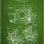 1931 Camera Patent - Green Poster