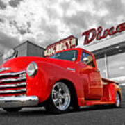 1952 Chevrolet Truck At The Diner Poster