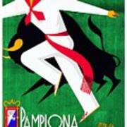 1960 Pamplona Spain Running Of The Bulls Poster Poster
