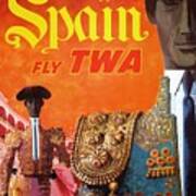 1960 Twa Spain Bullfighter Travel Poster Poster