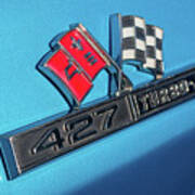 1965 Blue Corvette 427 Turbo Jet Emblem Poster