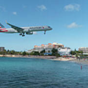 American Airlines Landing At St. Maarten #2 Poster