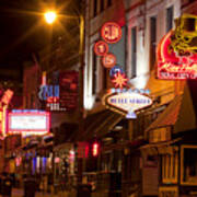 Beale Street In Downtown Memphis Tennessee #2 Poster