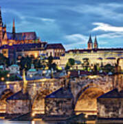 Charles Bridge And Prague Castle / Prague #2 Poster