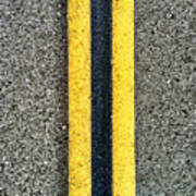 Double Yellow Road Lines #2 Poster