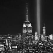 New York City Tribute In Lights Empire State Building Manhattan At Night Nyc Poster