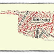 Ou Word Art University Of Oklahoma #2 Poster