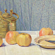 Still Life With Apples And Teapot #2 Poster