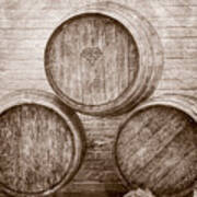 Wine Barrels At Mission Point Lighthouse Michigan #2 Poster