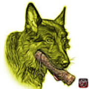 Yellow German Shepherd And Toy - 0745 F #2 Poster