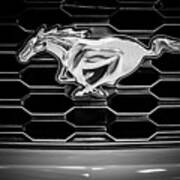 2015 Ford Mustang Grille Emblem -0104bw Poster