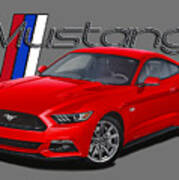 2015 Red Mustang Poster