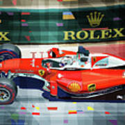 2016 Ferrari Sf16-h Vettel Monaco Gp Poster