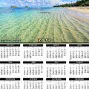 2017 Calendar Lanikai Beach Mid Day Ripples In The Sand Poster