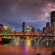 Brisbane City Skyline After Dark #4 Poster