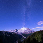 Mt.rainier With Milky Way #3 Poster